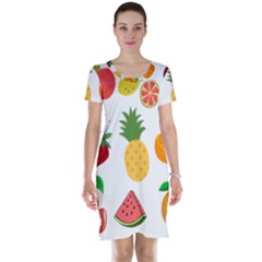 Fruits Cartoon Short Sleeve Nightdress by Sapixe