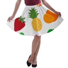 Fruits Cartoon A-line Skater Skirt by Sapixe