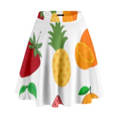 Fruits Cartoon High Waist Skirt by Sapixe