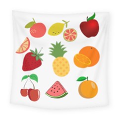 Fruits Cartoon Square Tapestry (large) by Sapixe