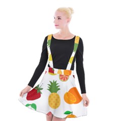 Fruits Cartoon Suspender Skater Skirt by Sapixe