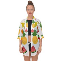 Fruits Cartoon Open Front Chiffon Kimono by Sapixe