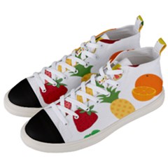 Fruits Cartoon Men s Mid-top Canvas Sneakers by Sapixe