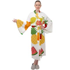 Fruits Cartoon Maxi Velour Kimono by Sapixe