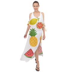 Fruits Cartoon Maxi Chiffon Cover Up Dress by Sapixe