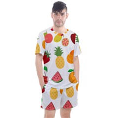 Fruits Cartoon Men s Mesh Tee And Shorts Set