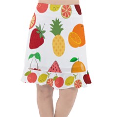 Fruits Cartoon Fishtail Chiffon Skirt by Sapixe