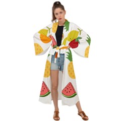 Fruits Cartoon Maxi Kimono by Sapixe