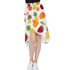 Fruits Cartoon Frill Hi Low Chiffon Skirt by Sapixe