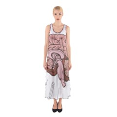 Cerebrum Human Structure Cartoon Human Brain Sleeveless Maxi Dress by Sapixe