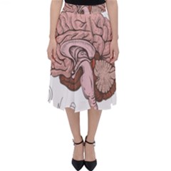 Cerebrum Human Structure Cartoon Human Brain Classic Midi Skirt by Sapixe