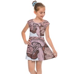 Cerebrum Human Structure Cartoon Human Brain Kids  Cap Sleeve Dress by Sapixe