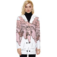 Cerebrum Human Structure Cartoon Human Brain Button Up Hooded Coat  by Sapixe