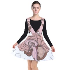 Cerebrum Human Structure Cartoon Human Brain Plunge Pinafore Dress by Sapixe