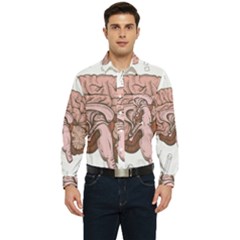 Cerebrum Human Structure Cartoon Human Brain Men s Long Sleeve Pocket Shirt  by Sapixe