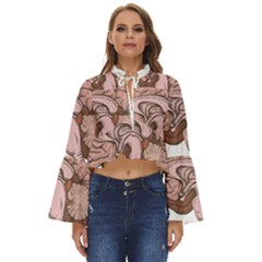 Cerebrum Human Structure Cartoon Human Brain Boho Long Bell Sleeve Top by Sapixe