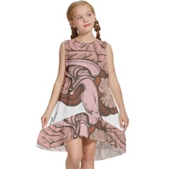 Cerebrum Human Structure Cartoon Human Brain Kids  Frill Swing Dress by Sapixe