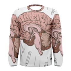 Cerebrum Human Structure Cartoon Human Brain Men s Long Sleeve Tee by Sapixe