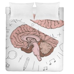 Cerebrum Human Structure Cartoon Human Brain Duvet Cover Double Side (queen Size) by Sapixe