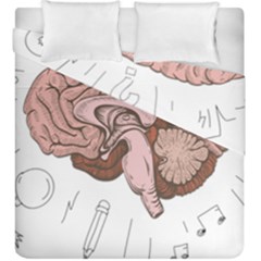 Cerebrum Human Structure Cartoon Human Brain Duvet Cover Double Side (king Size) by Sapixe