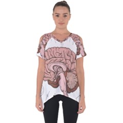 Cerebrum Human Structure Cartoon Human Brain Cut Out Side Drop Tee by Sapixe