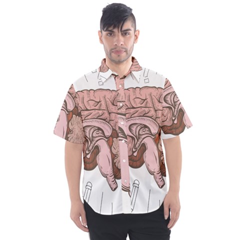 Cerebrum Human Structure Cartoon Human Brain Men s Short Sleeve Shirt by Sapixe