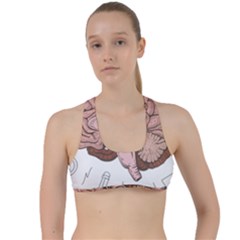 Cerebrum Human Structure Cartoon Human Brain Criss Cross Racerback Sports Bra by Sapixe