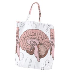 Cerebrum Human Structure Cartoon Human Brain Giant Grocery Tote by Sapixe