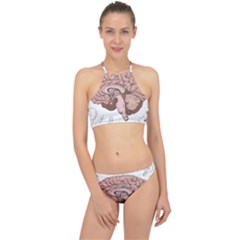 Cerebrum Human Structure Cartoon Human Brain Racer Front Bikini Set by Sapixe