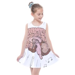 Cerebrum Human Structure Cartoon Human Brain Kids  Summer Dress by Sapixe