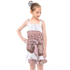 Cerebrum Human Structure Cartoon Human Brain Kids  Overall Dress by Sapixe