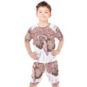 Cerebrum Human Structure Cartoon Human Brain Kids  Tee and Shorts Set View1