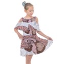 Cerebrum Human Structure Cartoon Human Brain Kids  Shoulder Cutout Chiffon Dress View1