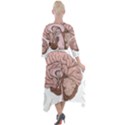 Cerebrum Human Structure Cartoon Human Brain Quarter Sleeve Wrap Front Maxi Dress View2