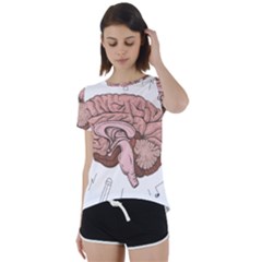 Cerebrum Human Structure Cartoon Human Brain Short Sleeve Foldover Tee by Sapixe