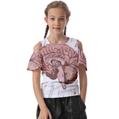 Cerebrum Human Structure Cartoon Human Brain Kids  Butterfly Cutout Tee by Sapixe