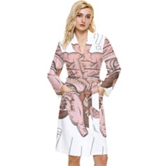 Cerebrum Human Structure Cartoon Human Brain Long Sleeve Velour Robe by Sapixe