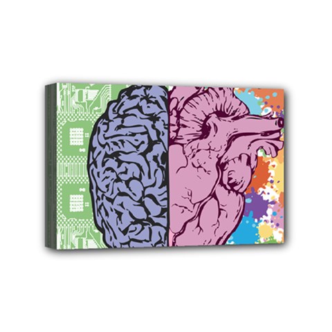 Brain Heart Balance Mini Canvas 6  X 4  (stretched) by Sapixe