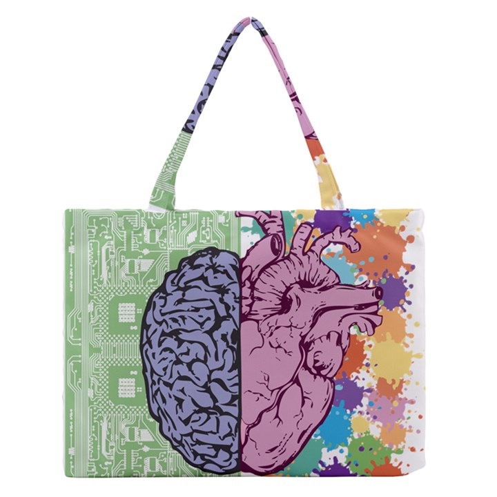 Brain Heart Balance Zipper Medium Tote Bag