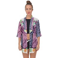 Brain Heart Balance Open Front Chiffon Kimono by Sapixe