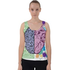 Brain Heart Balance Velvet Tank Top by Sapixe