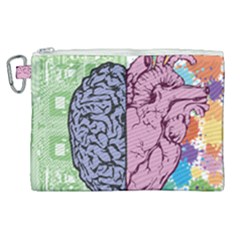 Brain Heart Balance Canvas Cosmetic Bag (xl) by Sapixe