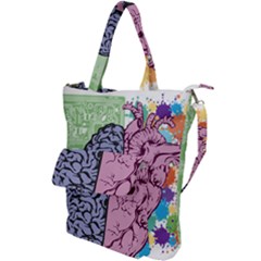 Brain Heart Balance Shoulder Tote Bag by Sapixe