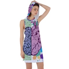 Brain Heart Balance Racer Back Hoodie Dress by Sapixe