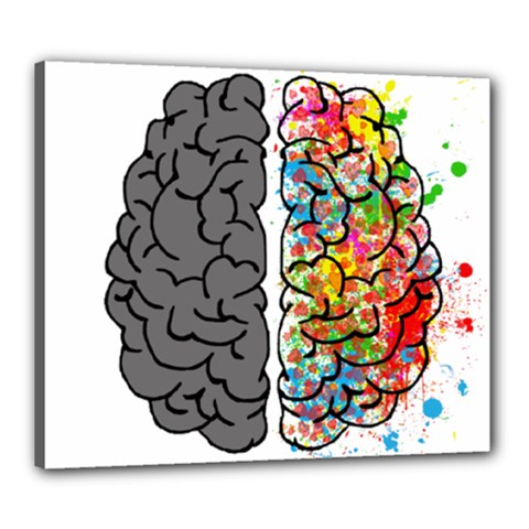 Brain Mind Psychology Idea Hearts Canvas 24  X 20  (stretched) by Sapixe