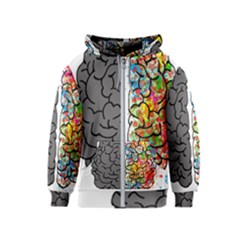 Brain Mind Psychology Idea Hearts Kids  Zipper Hoodie