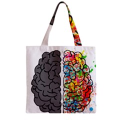 Brain Mind Psychology Idea Hearts Zipper Grocery Tote Bag by Sapixe