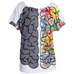 Brain Mind Psychology Idea Hearts Women s Oversized Tee by Sapixe