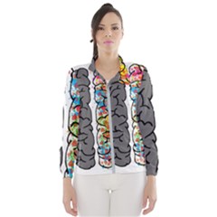 Brain Mind Psychology Idea Hearts Women s Windbreaker