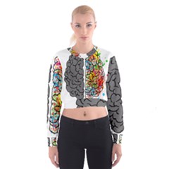 Brain Mind Psychology Idea Hearts Cropped Sweatshirt